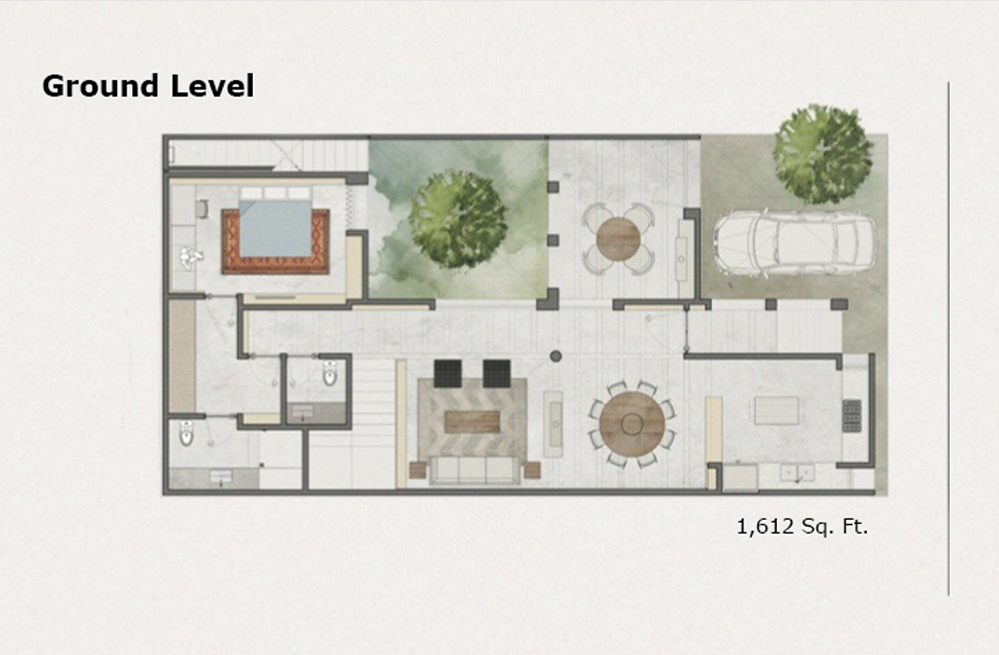 Casa Galerías 2 ground level plan